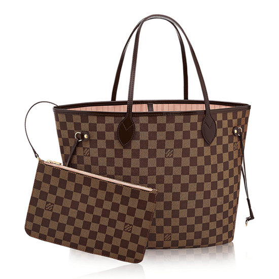 1e266a9baa307f62b618e313c328c130.jpg Louis Vuitton N41603 Neverfull MM Shoulder Bag Damier Ebene Canvas - Image 1