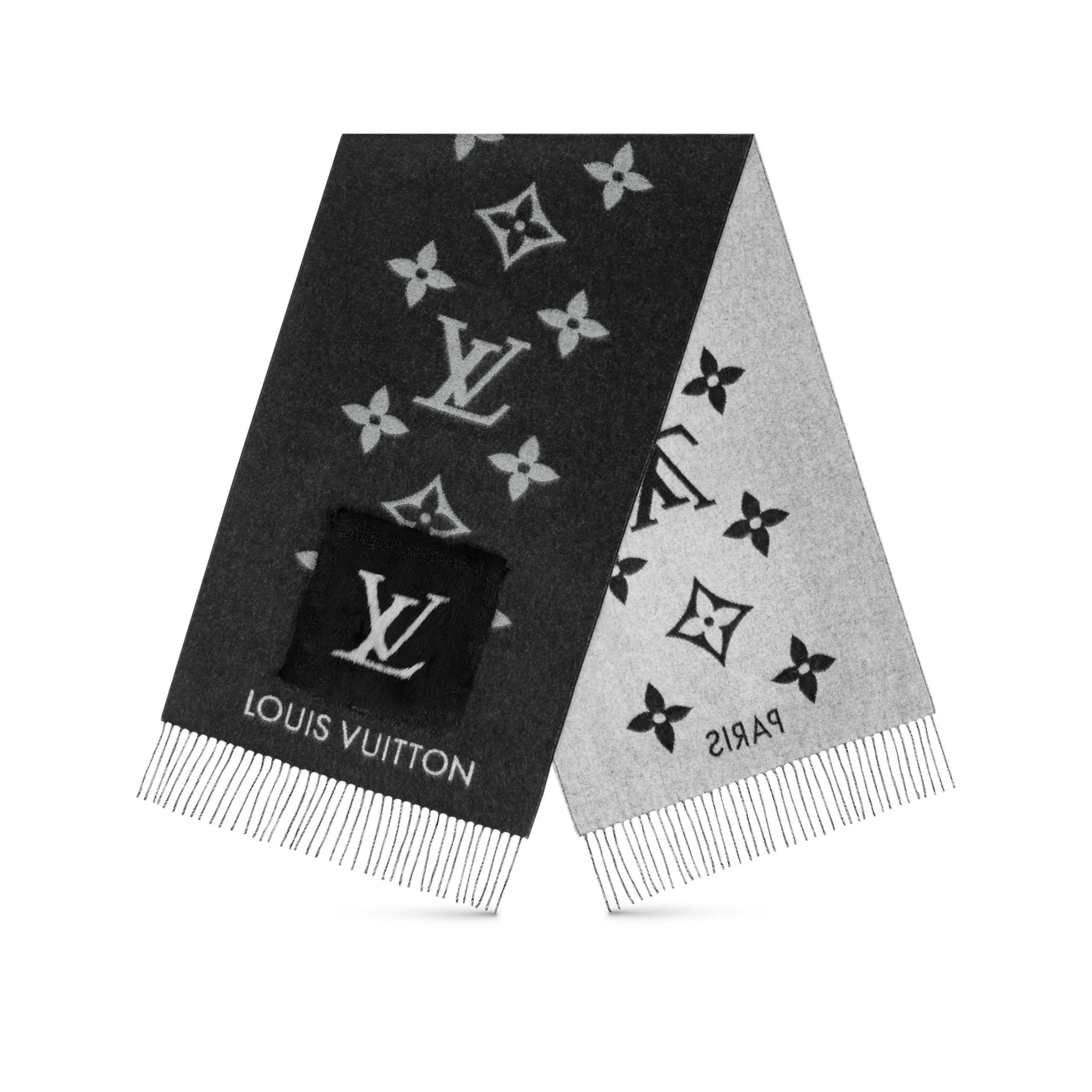louis-vuitton-cold-reykjavik-scarf-s00-scarves-M74353_PM2_Front_20view.jpg Louis Vuitton M74353 Cold Reykjavik Black Scarf - Image 1