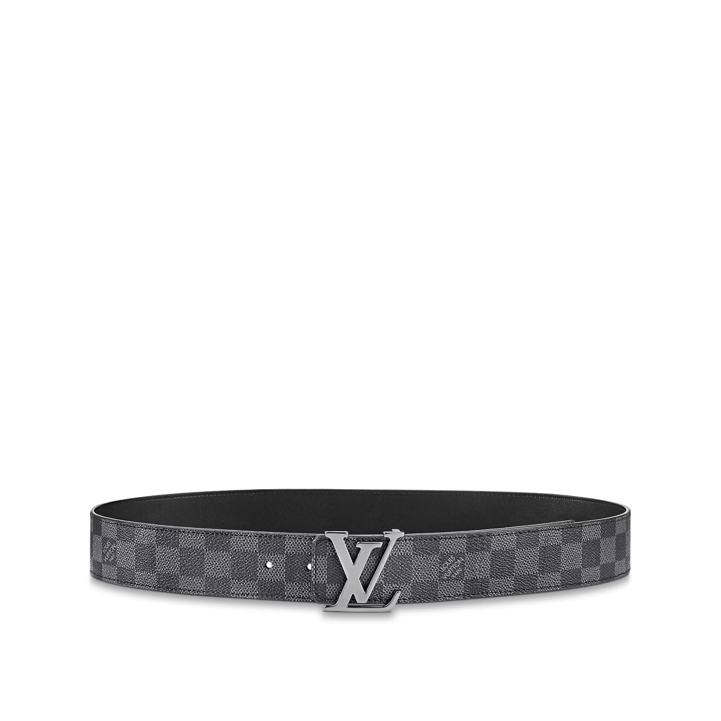 louis-vuitton-lv-initiales-40mm-reversible-belt-damier-graphite-canvas-belts-M0213U_PM2_Front-view.jpg Louis Vuitton M0213U Graphite LV Initiales 40mm Reversible Belt - Image 1