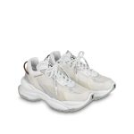 Louis Vuitton LV Run 55 Sneaker Monogram Flowers Silver 1AAVGI - Image 4