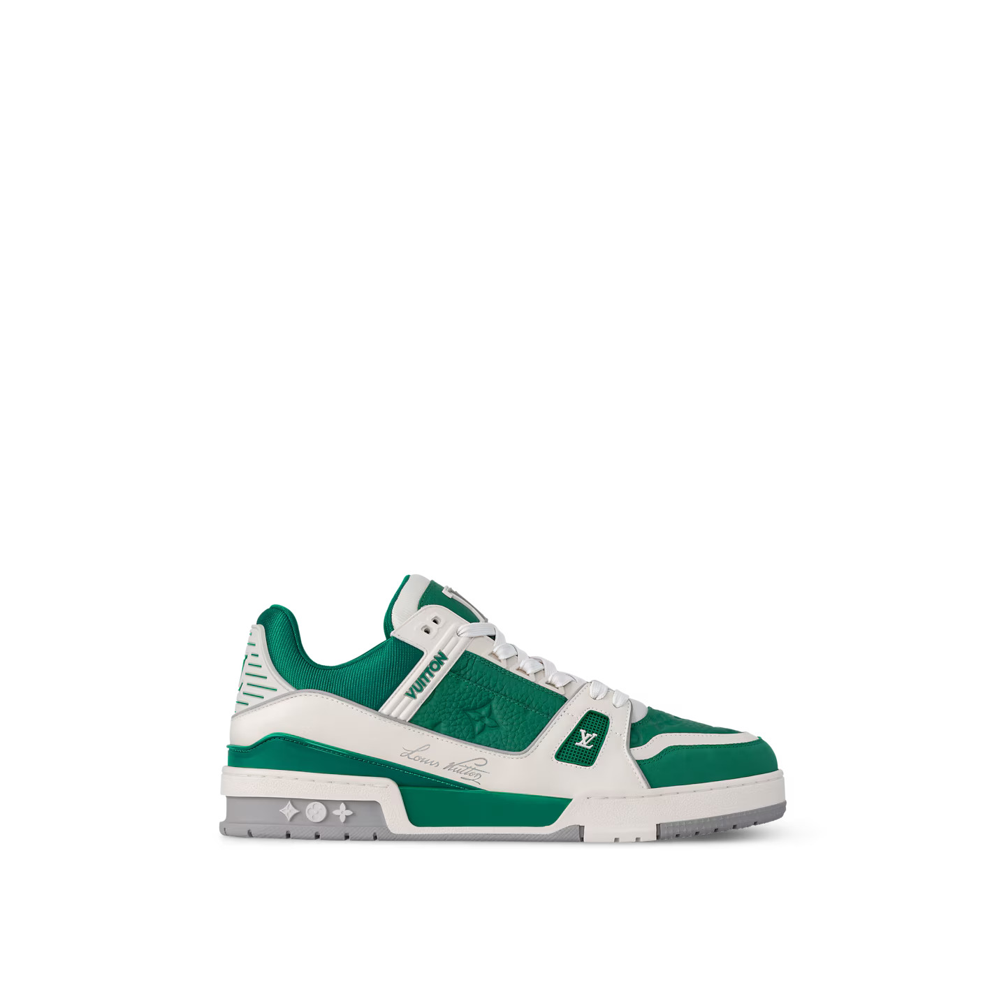 louis-vuitton-lv-trainer-sneaker-BS9U1PLV45_PM2_Front-view.jpg Louis Vuitton 1ADHRI LV Trainer Sneaker Borneo Green - Image 1
