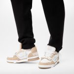 Louis Vuitton LV Trainer Sneaker Velcro strap Monogram denim Beige 1A9ZC0 - Image 6