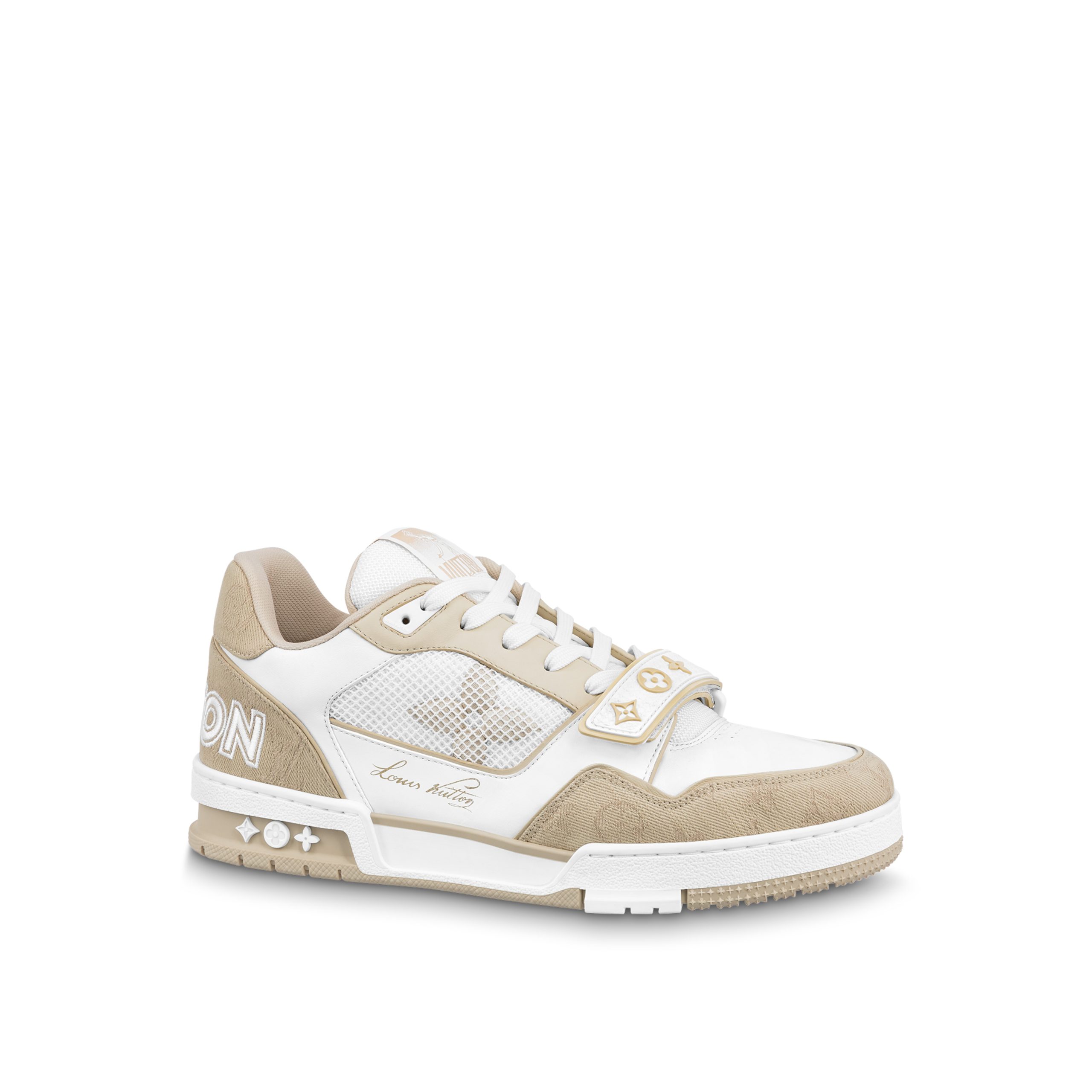louis-vuitton-lv-trainer-sneaker-velcro-strap-monogram-denim-beige-1a9zc0_1.jpg Louis Vuitton LV Trainer Sneaker Velcro strap Monogram denim Beige 1A9ZC0 - Image 1