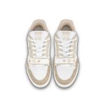 Louis Vuitton LV Trainer Sneaker Velcro strap Monogram denim Beige 1A9ZC0 - Image 5