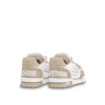 Louis Vuitton LV Trainer Sneaker Velcro strap Monogram denim Beige 1A9ZC0 - Image 4