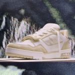 Louis Vuitton LV Trainer Sneaker Velcro strap Monogram denim Beige 1A9ZC0 - Image 2