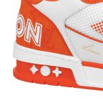 Louis Vuitton LV Trainer Sneaker Velcro strap Monogram denim Orange 1A9ZBG - Image 2