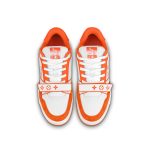 Louis Vuitton LV Trainer Sneaker Velcro strap Monogram denim Orange 1A9ZBG - Image 3