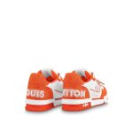 Louis Vuitton LV Trainer Sneaker Velcro strap Monogram denim Orange 1A9ZBG - Image 4