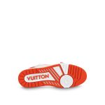 Louis Vuitton LV Trainer Sneaker Velcro strap Monogram denim Orange 1A9ZBG - Image 5