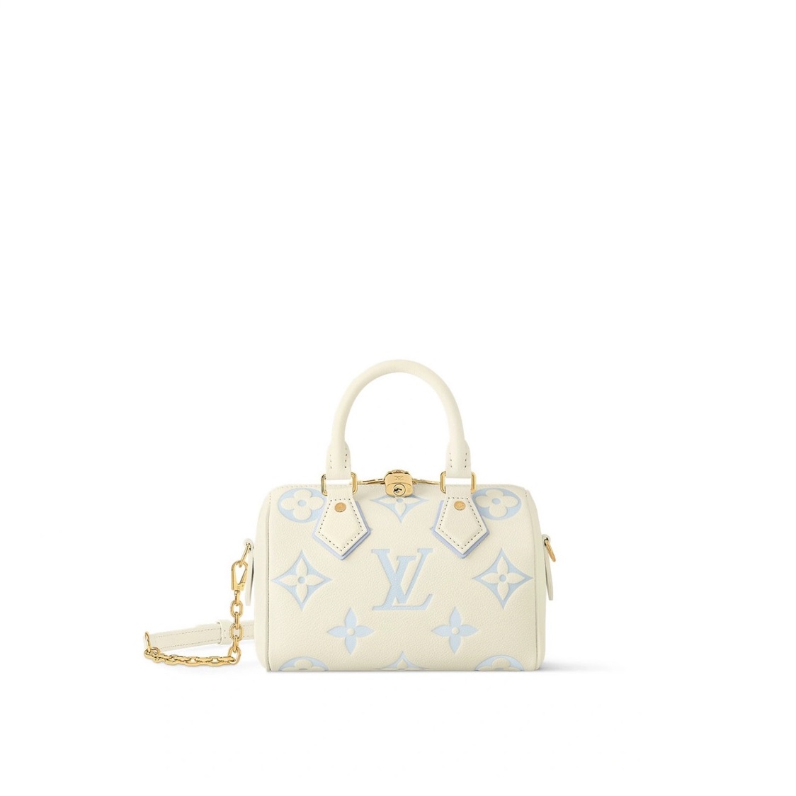 louis-vuitton-m46883-speedy-bandouliere-20-bicolor-monogram-empreinte-leather-blue_1.jpg Louis Vuitton M46883 Speedy Bandoulière 20 Bicolor Monogram Empreinte Leather Blue - Image 1