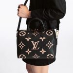 Louis Vuitton M58947 Speedy Bandoulière 25 Bicolor Monogram Empreinte Leather Black Beige - Image 2