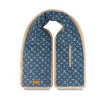 Louis Vuitton MP2703 Blue Shearling Denim Scarf - Image 3