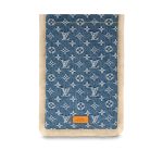 Louis Vuitton MP2703 Blue Shearling Denim Scarf - Image 5