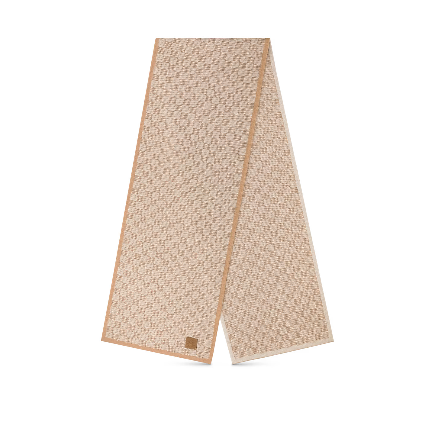 louis-vuitton-neo-petit-damier-scarf-s00-new-this-season-M77986_PM2_Front-view.jpg Louis Vuitton Beige M77986 Néo Petit Damier Scarf - Image 1