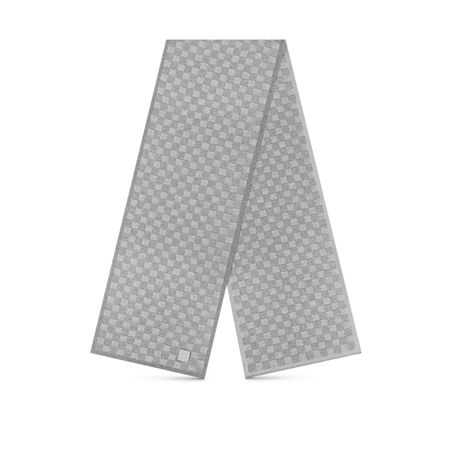 louis-vuitton-neo-petit-damier-scarf-s00-new-this-season-M77989_PM2_Front-view.jpg Louis Vuitton Light Grey M77989 Néo Petit Damier Scarf - Image 1