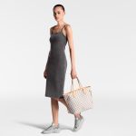 Louis Vuitton N40603 Neverfull MM Rose Ballerine Damier Azur Canvas - Image 2