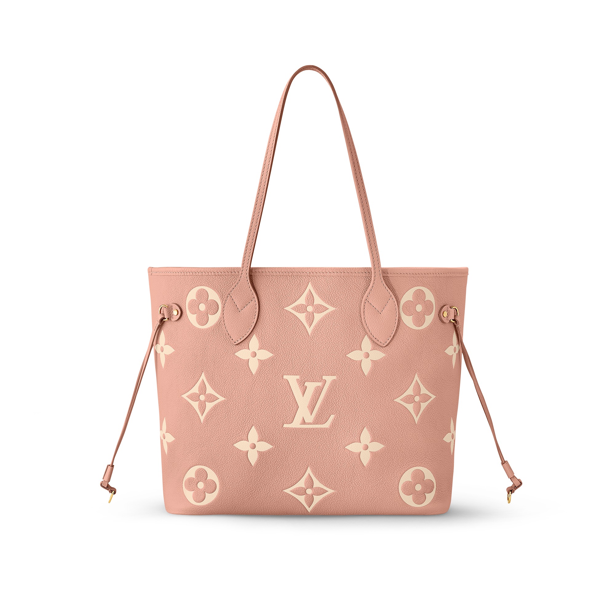 louis-vuitton-neverfull-mm-monogram-empreinte-leather-handbags-M46329_PM2_Front_20view.jpg Louis Vuitton Neverfull MM M46329 Trianon Pink / Cream - Image 1