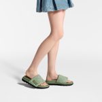 Louis Vuitton 1ACJ0A Pool Pillow Flat Comfort Mule Khaki Green - Image 6