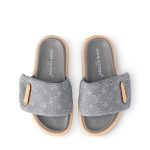 Louis Vuitton 1AGUZX Pool Pillow Flat Comfort Mule Gray - Image 3