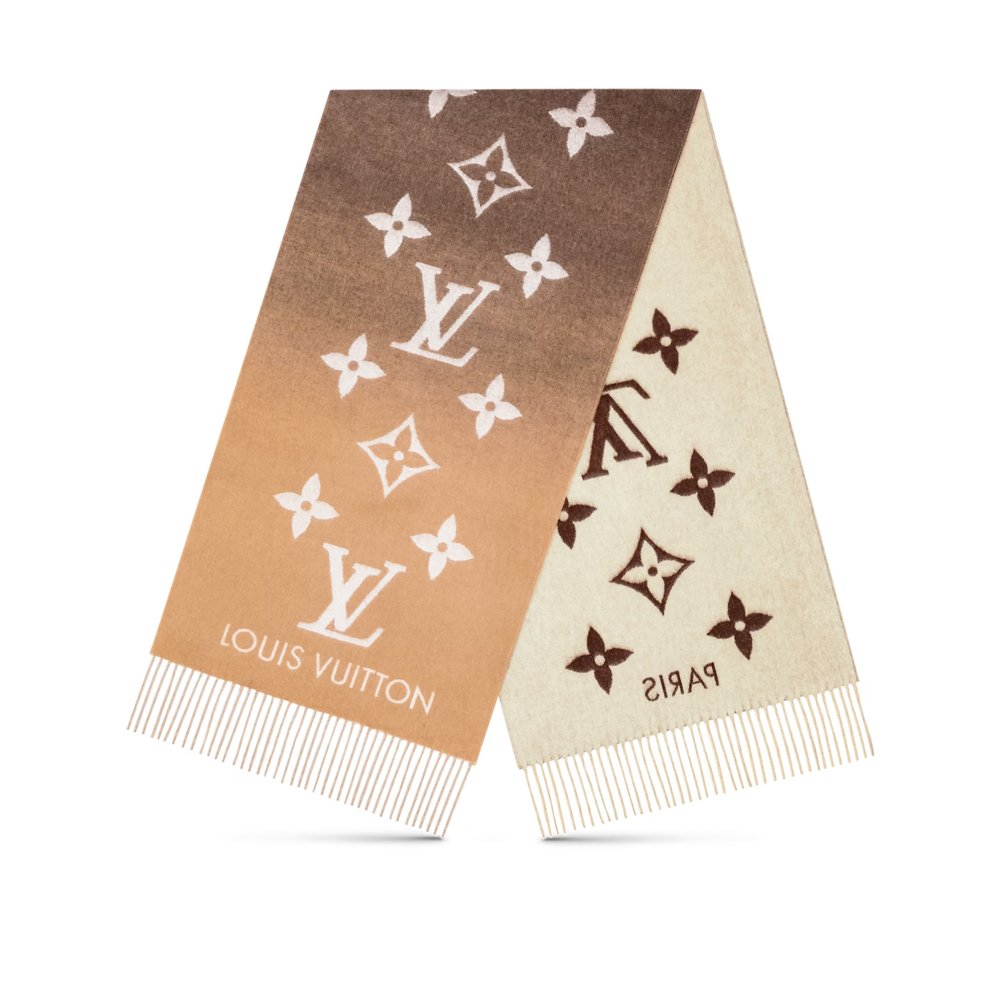 louis-vuitton-reykjavik-gradient-scarf-s00-scarves-M73675_PM2_Front-view.jpg Louis Vuitton Beige M73675 Reykjavik Gradient Scarf - Image 1