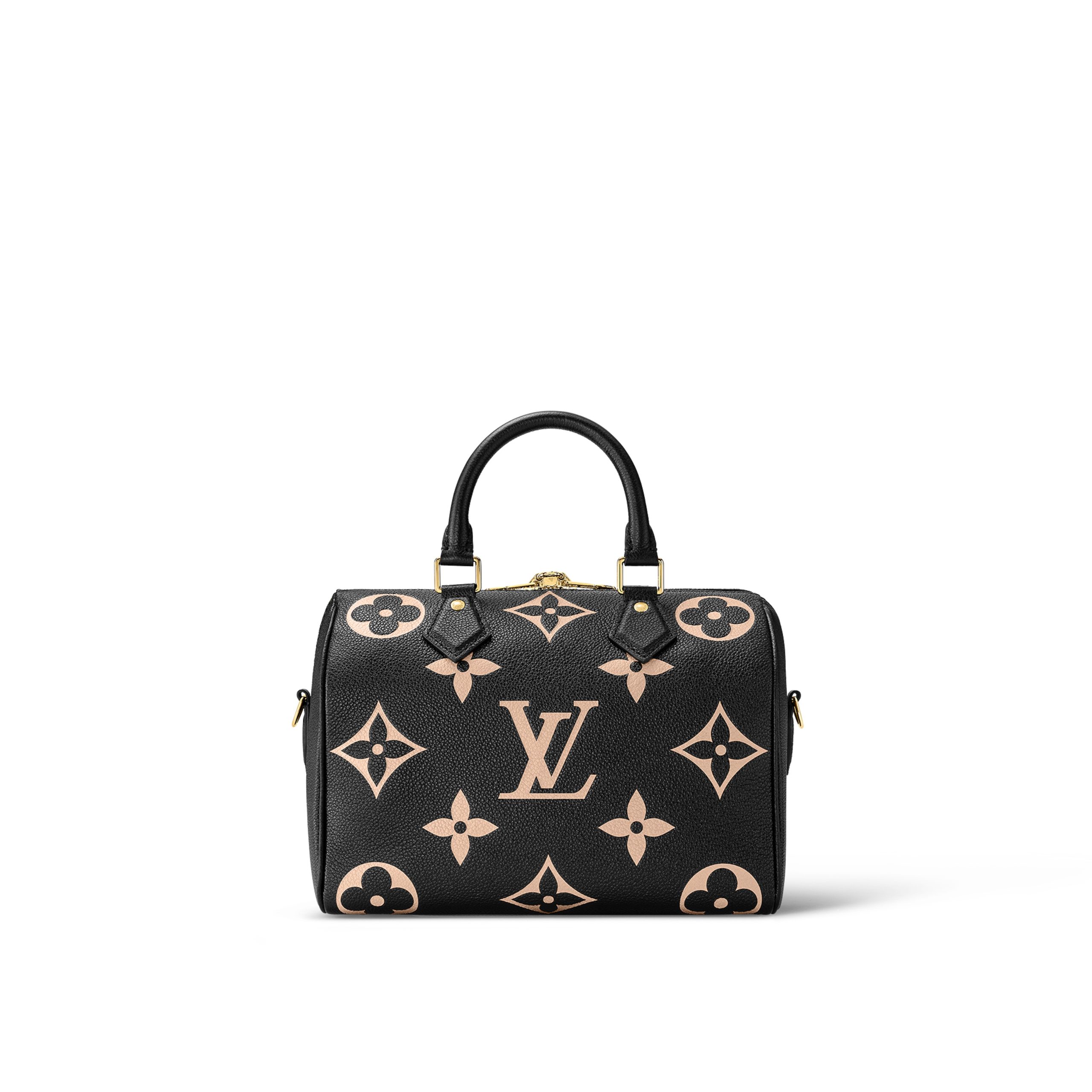 Louis Vuitton M58947 Speedy Bandoulière 25 Bicolor Monogram Empreinte Leather Black Beige - Image 6