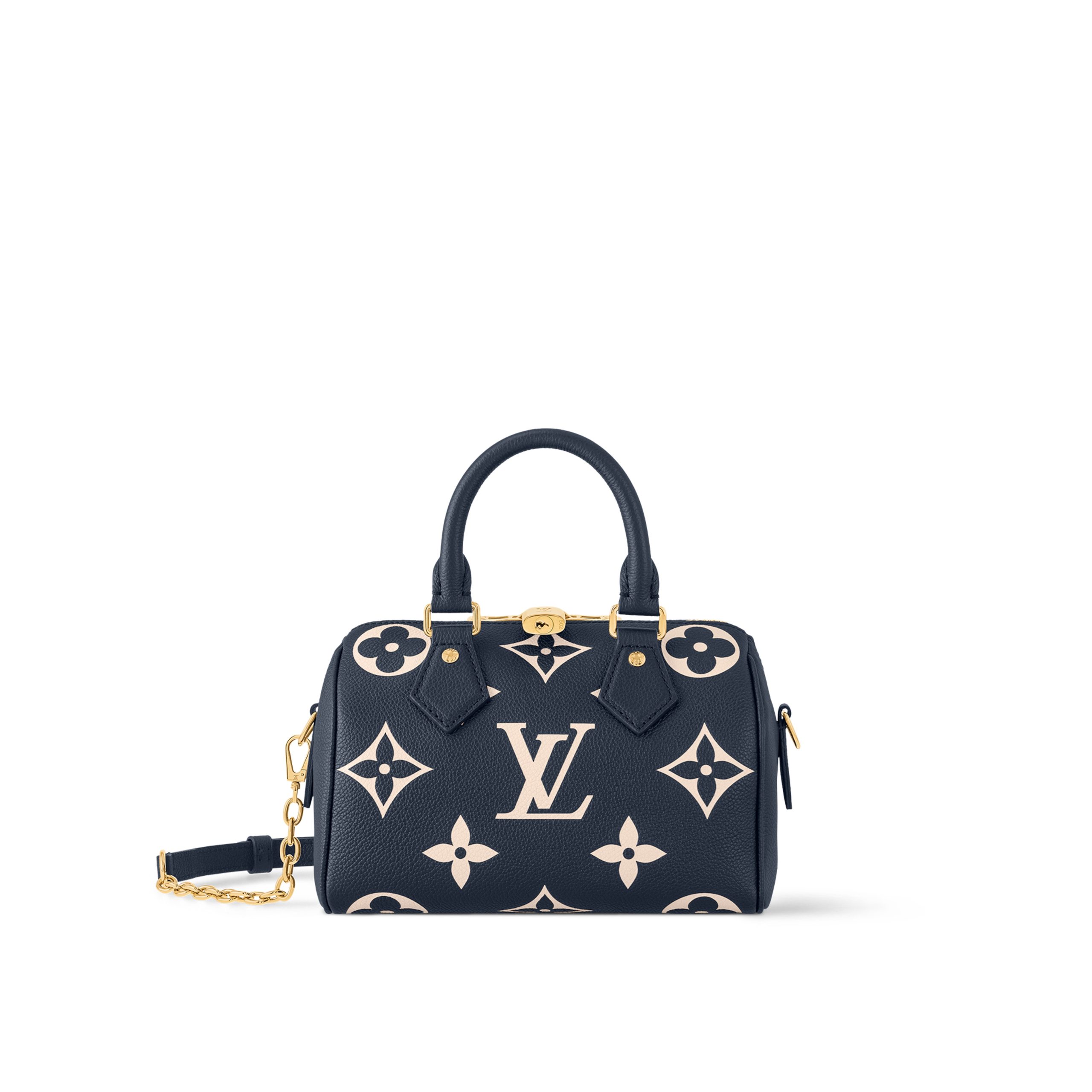 louis-vuitton-speedy-bandouliere-20-M47048_PM2_Front_20view.jpg Louis Vuitton M47048 Speedy Bandoulière 20 Navy Blue/Cream - Image 1