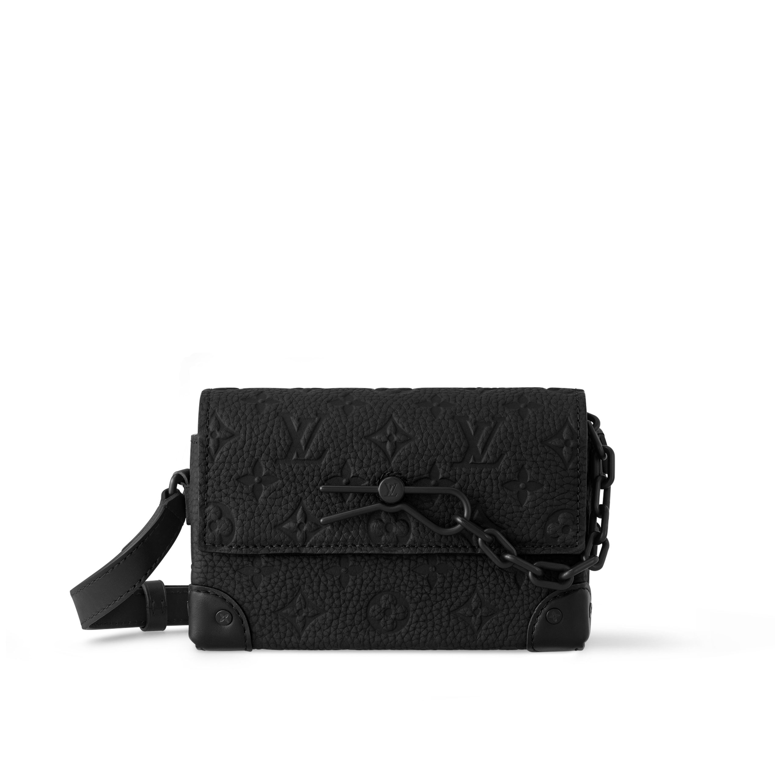 louis-vuitton-steamer-wearable-wallet-monogram-taurillon-leather-bags-M81746_PM2_Front_20view.jpg Louis Vuitton Steamer Wearable Wallet M81746 Black - Image 1