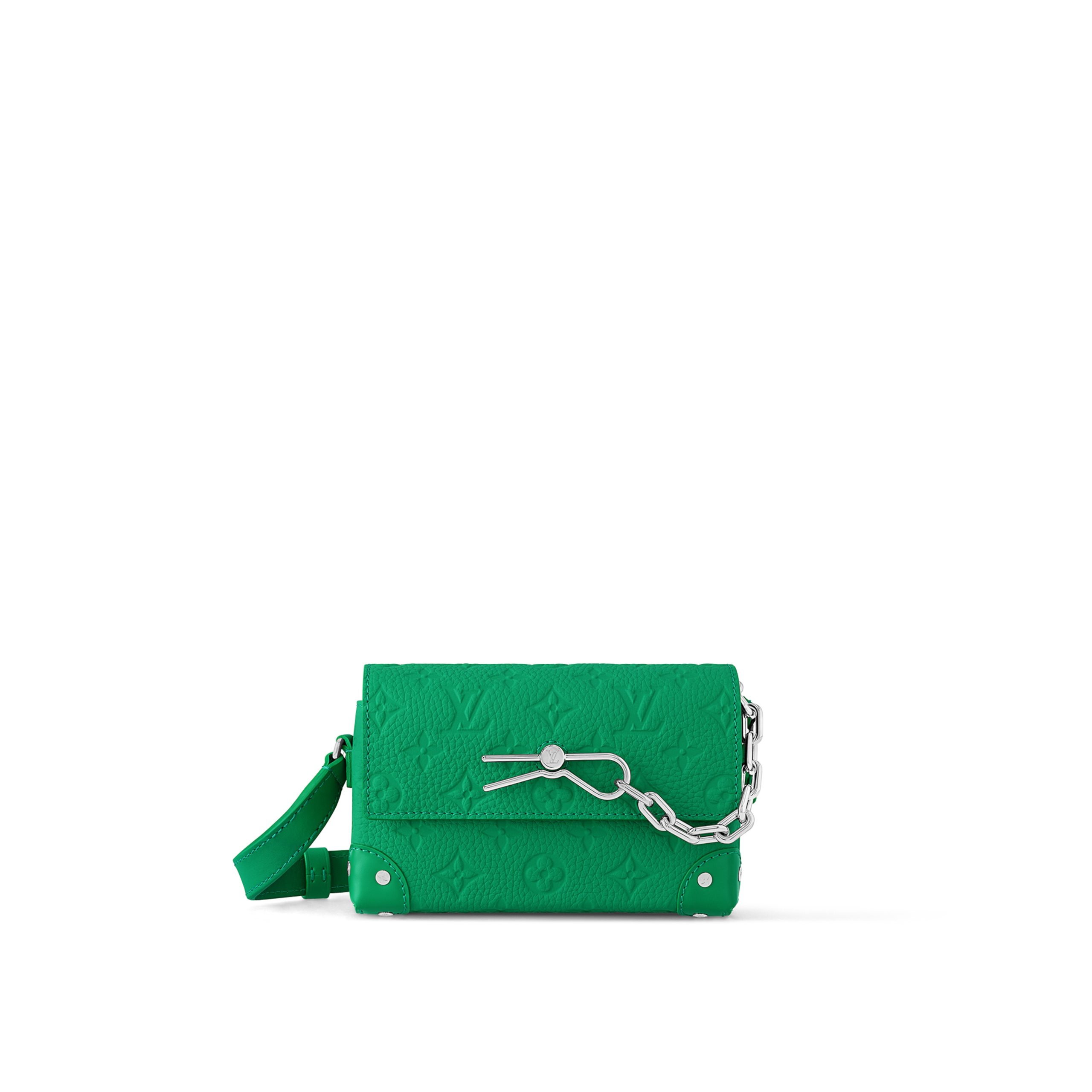 louis-vuitton-steamer-wearable-wallet-monogram-taurillon-leather-small-leather-goods-M82918_PM2_Front_20view.jpg Louis Vuitton Steamer Wearable Wallet M82918 Green - Image 1