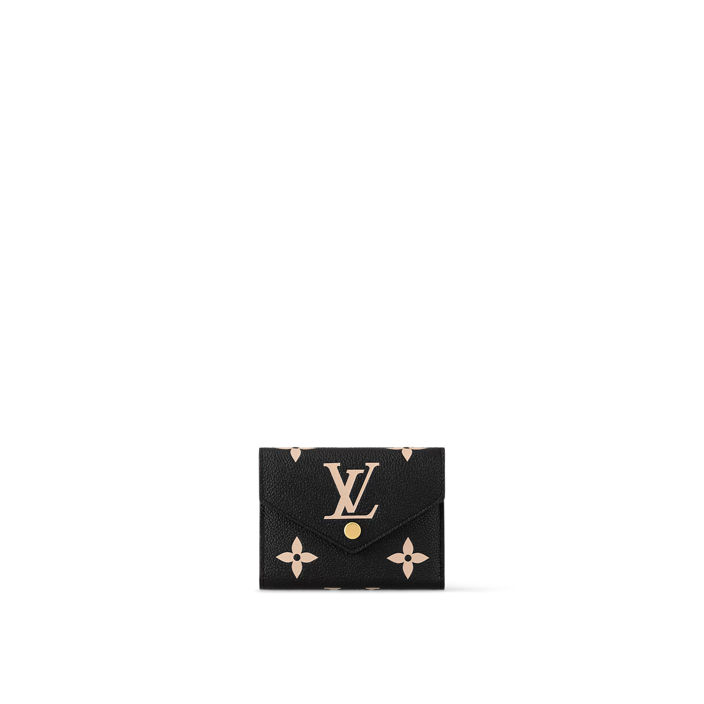 louis-vuitton-victorine-wallet-bicolor-monogram-empreinte-leather-small-leather-goods-M80968_PM2_Front-view.jpg Louis Vuitton Black/Beige M80968 Victorine Wallet - Image 1