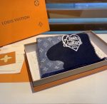 Louis Vuitton x Nigo MP3255 Monogram Drip Blue Scarf - Image 8