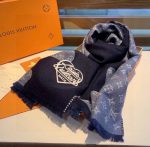 Louis Vuitton x Nigo MP3255 Monogram Drip Blue Scarf - Image 6